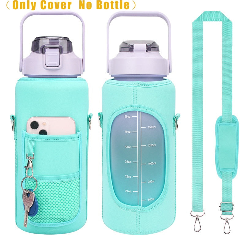 2L Water Bottle Cover Insulator Sleeve Bag Tumbler Bottle Case Bag With Strap Portable For Camping Outdoor Sports Drinkware Bag