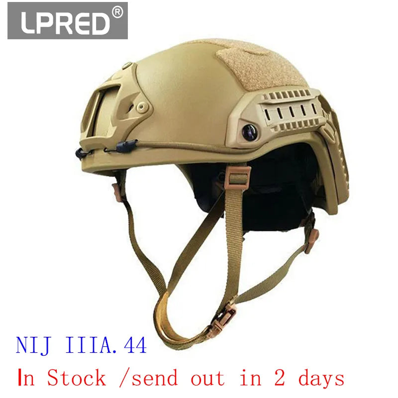 LPRED Real Bulletproof Helmet Ballistic High Cut Tactical NIJ 3A Helmet Aramid UHMW PE Safety Helmet IIIA Br1 MICH FAST Helmet