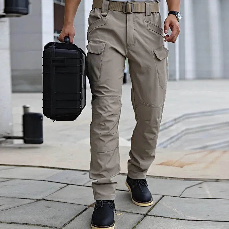 Multi-Pocket Men's Tactical Pants Military Sharkskin Softshell Autumn Winter Fleece Training Pants Camouflage Work Pant