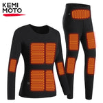 Winter Heated Suit Underwear Motorcycle USB Electric Powered Thermal Heating Motorcycle Moto T-Shirts Pants Men Women Skiing