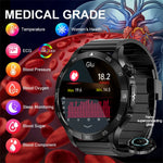 Blood Sugar Smart Watch Health Blood Lipid Uric Acid Monitor Sport Watch Smart ECG+PPG HD Bluetooth Call AI Voice Smartwatch SOS