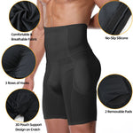 Men Tummy Control Shorts Shapewear High Waist Slimming Body Shaper Girdle Compression Padded Underwear Boxer Briefs