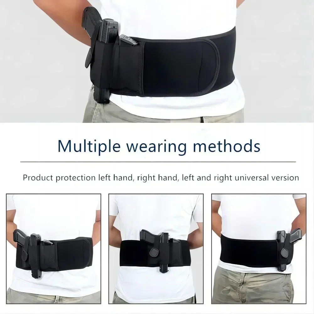 Tactical Belly Gun Holster Belt Concealed Carry Waist Band Pistol Holder Magazine Bag Military Army Invisible Waistband Holster