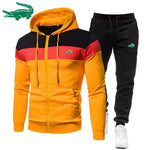 2023 Fashion Brand Men's Sport Fleece Zipper Hoodie Sweatshirt + Sweatpants Suit Autumn Winter Tracksuit Two Piece Jogging Sets