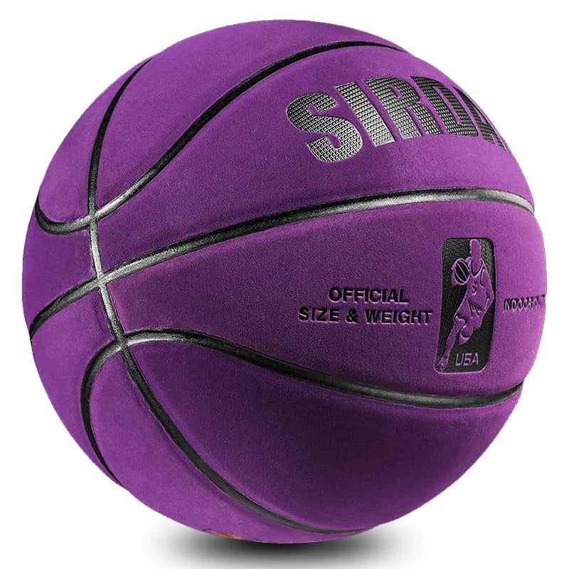 Soft Microfiber Basketball Size 7 Wear-Resistant Anti-Slip Waterproof Outdoor & Indoor Professional Basketball Ball Purple