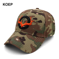 KOEP חדש Camo כובע בייסבול כובעי דיג גברים ציד חיצוני הסוואה כובע ג'ונגל 3D ראש צבי טיולים כובעי קסקט