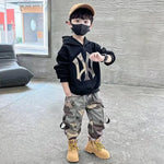 Children's Hooded Cotton Tracksuit Boys Fashion Two Piece Kids Clothes Coat Pant Sets Autumn Winter 2 3 4 5 6 7 8 9 10 Years