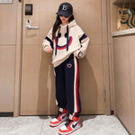 Girls Spring Autumn Winter 2pcs Casual Cotton Hoodie+pants Sports Suits Teenage Kids Korean Style Outfits Children Clothing Sets