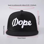 Cross-border hot DOPE baseball caps personality flat eaves embroidery letters hip hop street dance couple cap spot wholesale