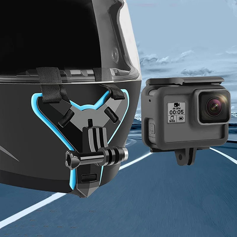 Motorcycle Helmet Strap Base Bracket Holder for GoPro Hero 9 8 6 5 Helmet Chin Mount Holder Action Sport Camera Accessories