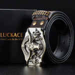 LUCKACE Vintage Design Mens Western Cowboy Belt Handmade Stylish Embossed Belt Good Gift for Husband Father Boyfriend Brothers