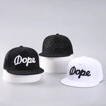 Cross-border hot DOPE baseball caps personality flat eaves embroidery letters hip hop street dance couple cap spot wholesale