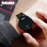 Skmei Male Touch Screen LED Light Display 3bar Waterproof Stainless Steel Strap Montre Homme Fashion Men Digital Watch 1550