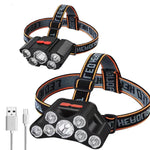 Usb Rechargeable Led Headlight Super Bright 5 Working Modes Headlamp Waterproof Head-mounted Flashlight For Night Fishing Hiking