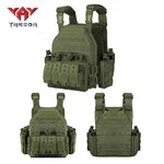 YAKEDA Tactical Vest 1000D Nylon Military Combat Armor Vest Hunting Airsoft Vest Adjustable Outdoor CS Training Molle Equipmen