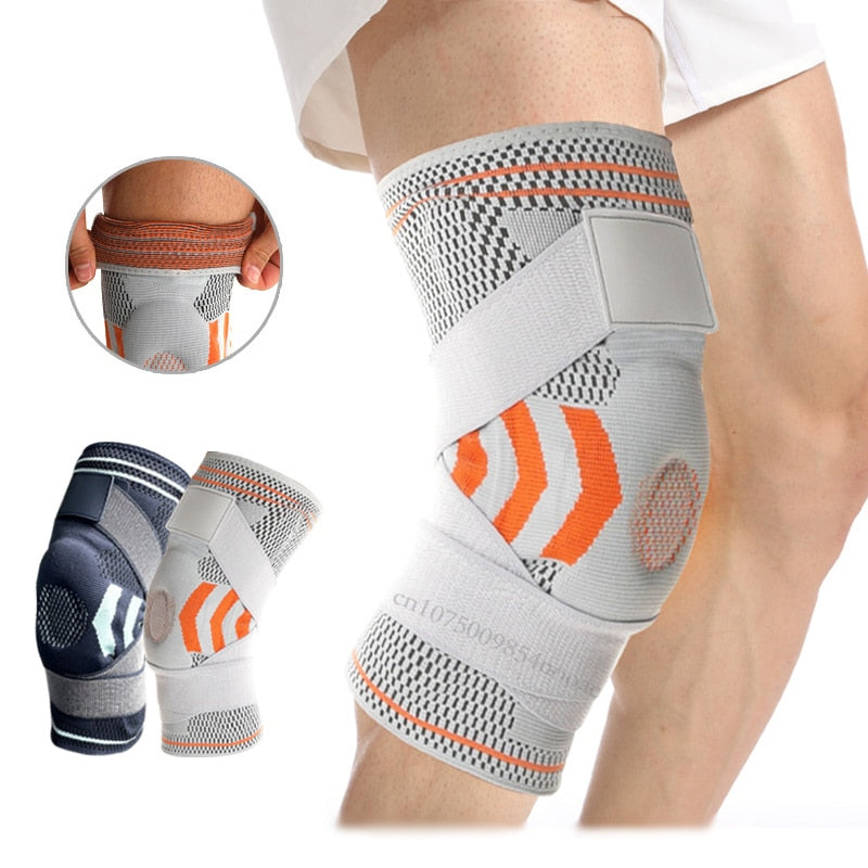 1PC Professional Elastic Knee Pads Support Pressurized Fitness Gear Football Basketball Volleyball  Brace Protector Sports Knee