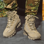 Military Man Tactical Boots Anti-Slip Ankle Boots Army Boots Men with Side Zipper Big Size Work Safety Shoes Motocycle Boots