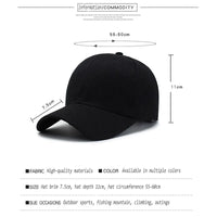 Black Cap Solid Color Baseball Cap Snapback Caps Casquette Hats Fitted Casual Gorras Hip Hop Dad Hats Men Women Unisex