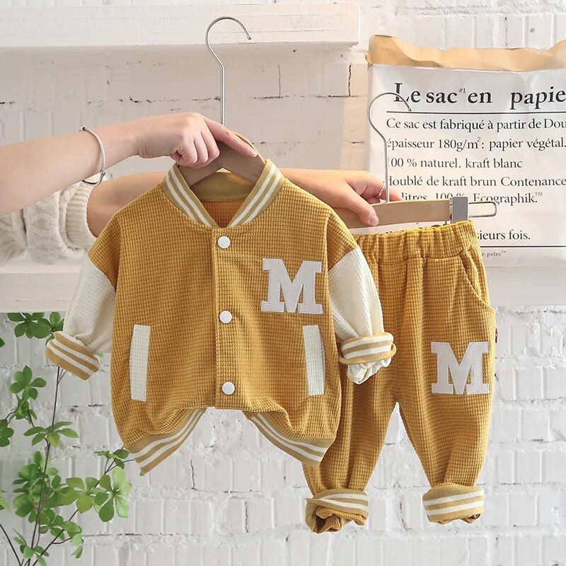 Baby Girls Boys Clothing Sets 2022 Spring Autumn Children Outfits Infant Baseball Jacket Toddler Kids Sportswear 2 Piece Suit