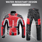 DUHAN Motorcycle Jacket & Pants Set Men's Moto Cycling Suit Waterproof Keep Warm Liner Motocross Jacket Body Protector Winter