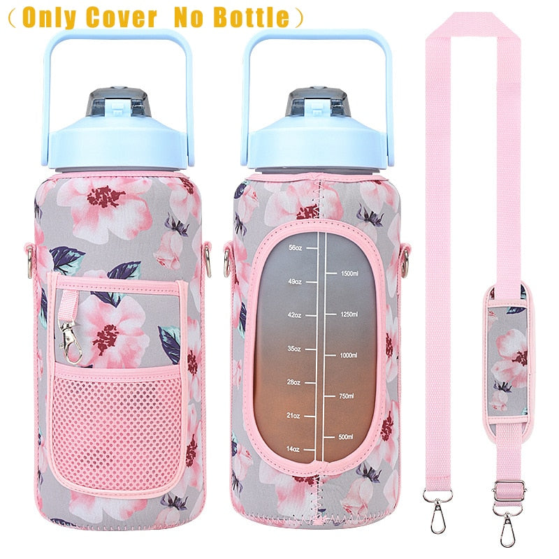 2L Water Bottle Cover Insulator Sleeve Bag Tumbler Bottle Case Bag With Strap Portable For Camping Outdoor Sports Drinkware Bag