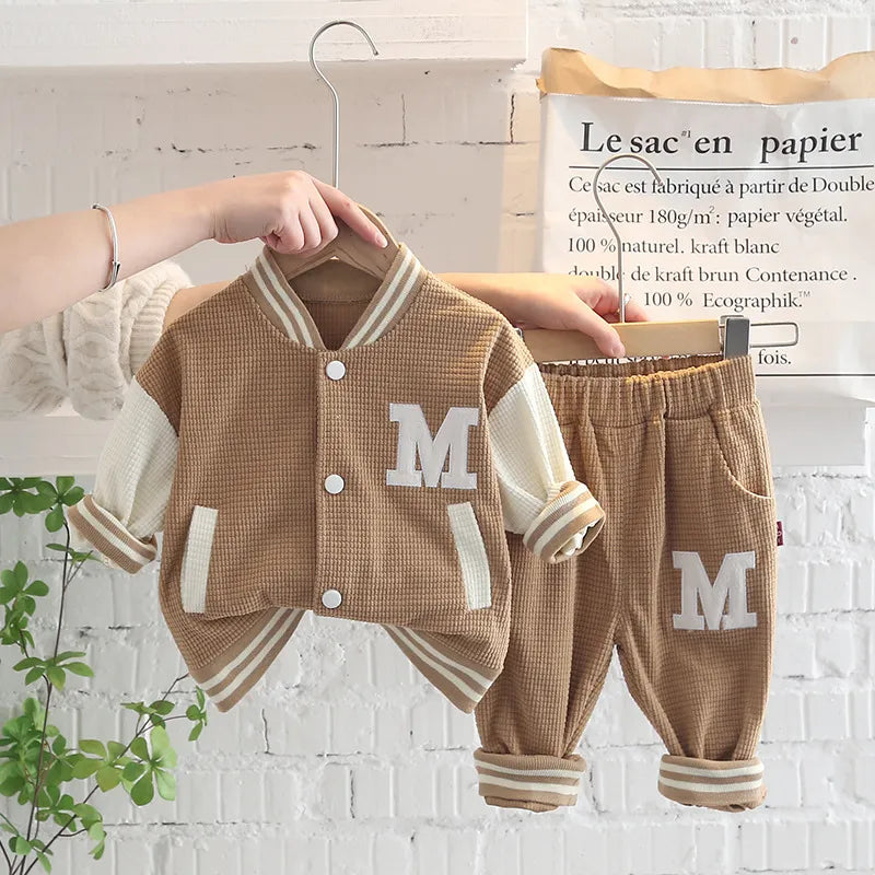 Baby Girls Boys Clothing Sets 2022 Spring Autumn Children Outfits Infant Baseball Jacket Toddler Kids Sportswear 2 Piece Suit