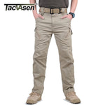 TACVASEN IX9 City Tactical Pants Mens Multi Pockets Cargo מכנסיים מכנסיים כותנה קרביים מכנסי משטרה מזדמנים מכנסיים עבודה לטיולים זכר