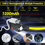 USB Rechargeable LED Sensor Headlamp XPE+COB Headlight Led Head Torch Camping Search Light Head Flashlight for Fishing Lantern