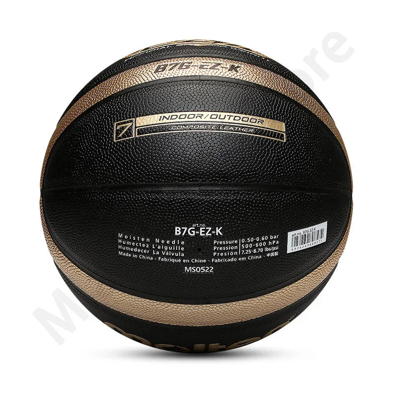 Molten Size 5 6 7 Basketball Black Gold PU Outdoor Indoor Balls Women Youth Man Match Training Basketalls Free Air Pump Bag