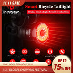 X-TIGER Bike Rear Light Smart Brake Sensing Light Bicycle Tail Light IPX6 Waterproof LED Charging Taillight Cycling Accessories