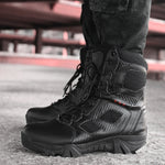 Men's  Motocycle Boots Military Boot Combat Mens Ankle Boot Tactical Big Size 39-46 Army Boot Male Shoes Work Safety Shoes Male