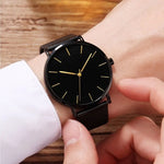 Men Watch Magnetic Bracelet Ultra Thin Quartz Watch Men Slim Mesh Steel Waterproof Sport Watch Black Relogio Masculino