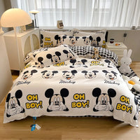 New Cartoon Mickey Mouse Bedding Set Bed Linen Bedclothes Twin Full Queen King Disney Children Duvet Cover Bed Sheet Pillowcases