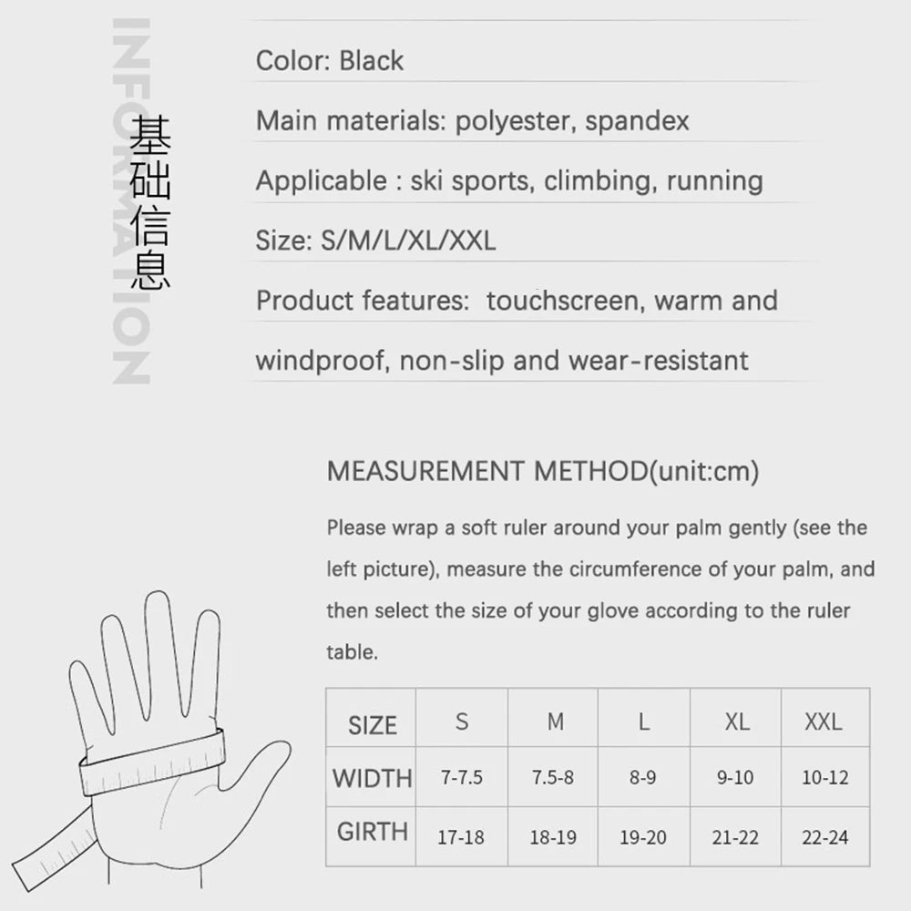 Winter Waterproof Men's Gloves Windproof Sports Fishing Touchscreen Driving Motorcycle Ski Non-slip Warm Cycling Women Gloves