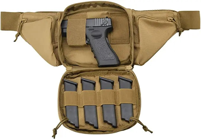 Tactical Gun Holster Fanny Pack Fits Glock K Ruger S&W M&amp P Shield Taurus Sig Sauer Springfield Beretta Kimber Walther