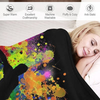 Extreme Sports BMX Bike Coloured Splash Illustration Throw Blanket Bed linens Camping Blanket