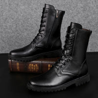 Army Boots for Men Side Zipper Comfortable Shoe Military Men's Boots Casual Shoes Cow Leather Winter Boots Plus Size 36-50 51 52