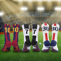 Professional Soccer Socks 1 Pair Anti-Slip Star Number Football Socks Middle Tube Socks Comfortable Stretch Men's Sports Socks