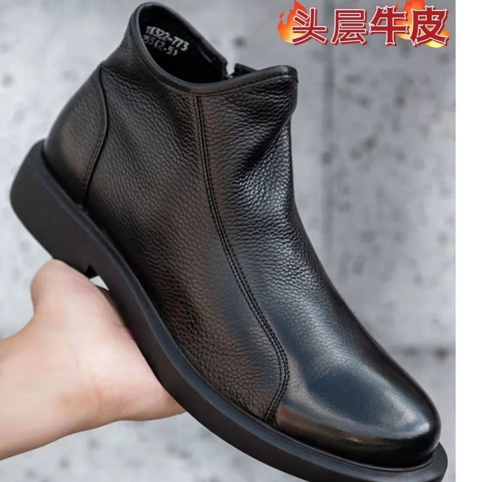 2024 New Arrival Cowboy Boots for Mens Fashion Working Shoes Men Leather Popular Casual Sneakers Men Non-Slip Leather Boots Men