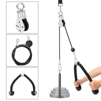 Home Gym Fitness DIY Pulley Cable Machine Attachment System Lifting Arm Hand Strength Training Leg Tendon Stretching Equipment