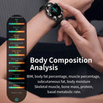 2024 New Blood Lipids Uric Acid Blood Glucose Smart Watch For Men ECG+PPG Fitness Tracker Clock Bluetooth Call Health Smartwatch