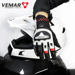 Vemar Motorcycle Leather Glove Racing Carbon Fiber Summer Men Touchscreen Moto Motocross Gloves Motorbike Riding Protective Gear