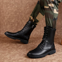 Army Boots for Men Side Zipper Comfortable Shoe Military Men's Boots Casual Shoes Cow Leather Winter Boots Plus Size 36-50 51 52