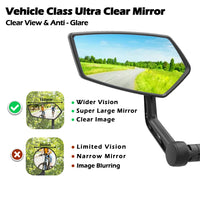 EASYDO Bicycle Rearview Mirror Convex Glass Durable Bike Accessories Universal Wide-Range 360°  Adjustable Bike Handlebar Mirror