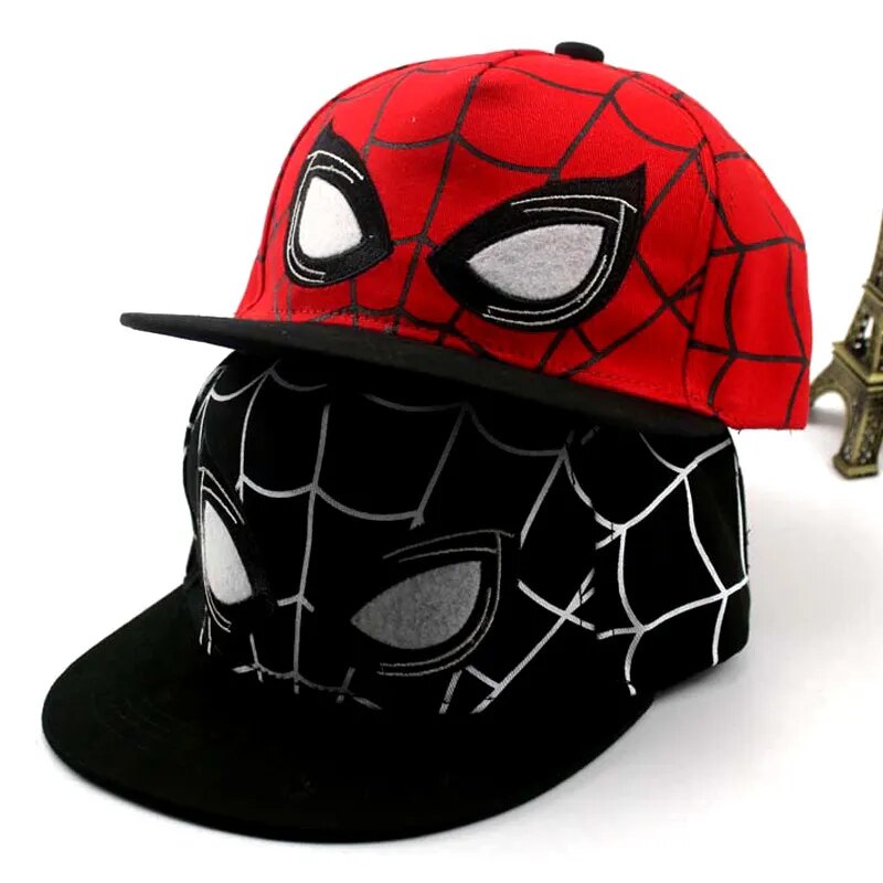 New Anime Disney Hero Cartoon Children Hat Spring Autumn Flat Brim Cap Hip-hop Baseball Cap Spiderman Marvel Boy Gifts