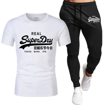 2023 Men's clothes Summer brand printed cotton short-sleeved T-shirt + trousers men's sets jogging men's tracksuit