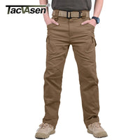 TACVASEN IX9 City Tactical Pants Mens Multi Pockets Cargo מכנסיים מכנסיים כותנה קרביים מכנסי משטרה מזדמנים מכנסיים עבודה לטיולים זכר