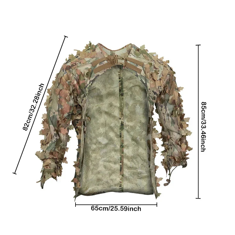 Tactics Leaf Camouflage Cloak Hunting Clothes Mesh Aldult Camuflaje Airsoft CS Shooting Suit Outdoor Hunting Equipment