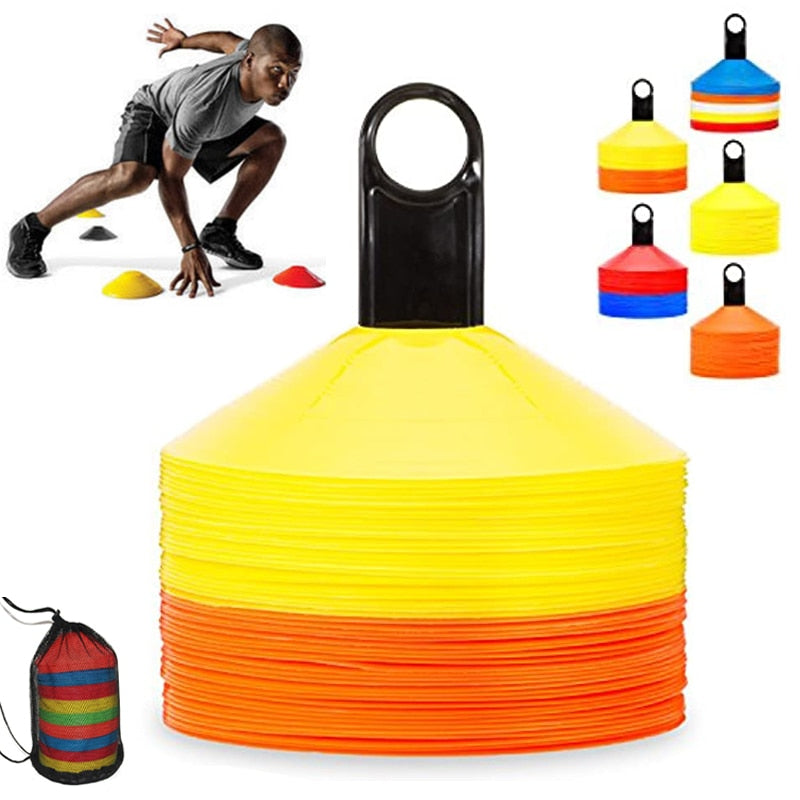 Soccer Cones Disc Con with Carry Bag and Holder Agility Training Field Markers Sports Cones Football Training Equipment Coaching