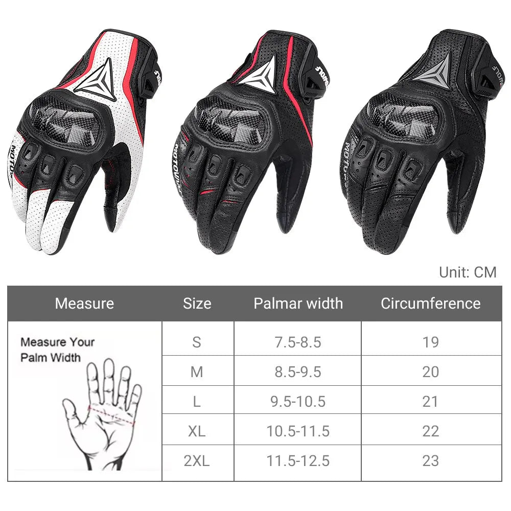 Motorcycle Racing Gloves Men Leather Gloves Summer Breathable Motorbike Guantes Moto Motocross Cycling Gloves Protective